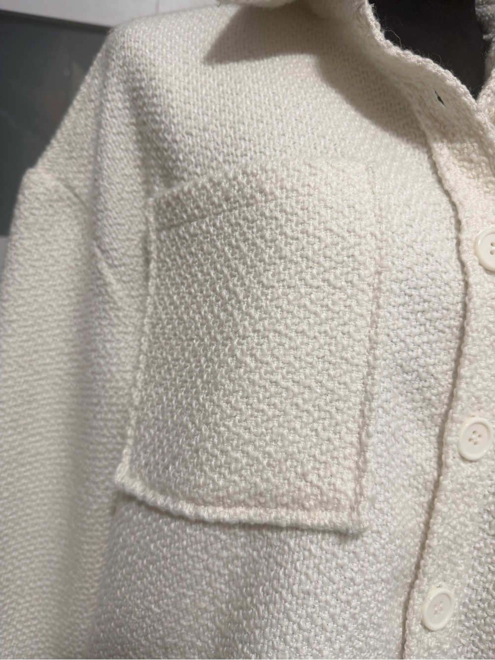 Primark Textured Button Up Shacket Jacket Cream - Picture 6 of 9